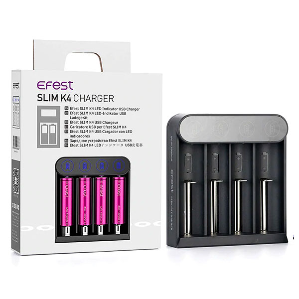 SLIM K4 batteriladdare från Efest box