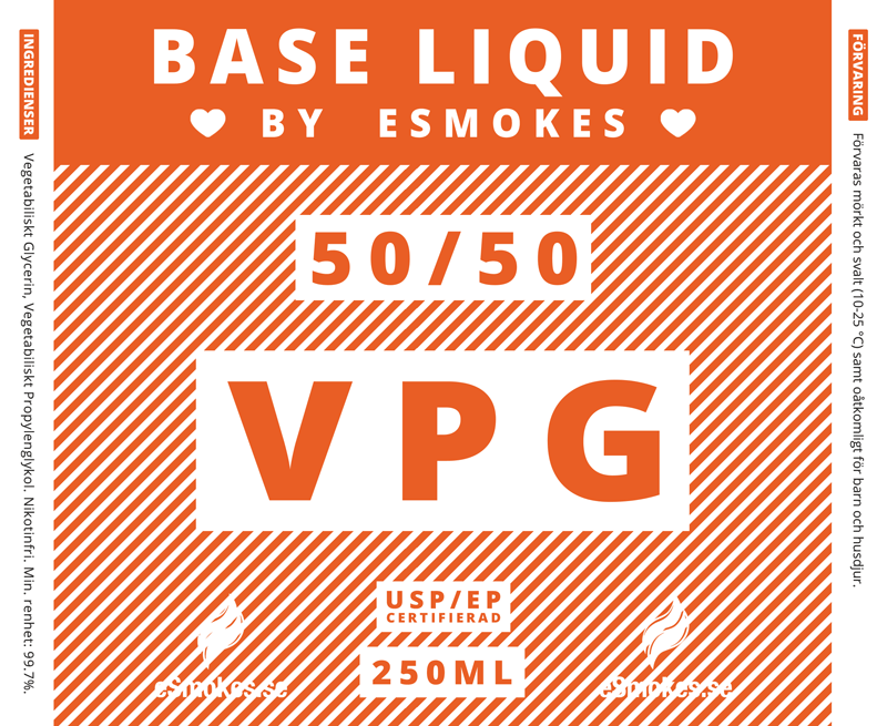 Basvätska VPG 50/50% från eSmokes (250ml)