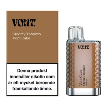 Creamy Tobacco från Vont Cube (2ml, 20mg, Engångsvape)